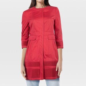 Burberry women's pink zip up mid length coat in size US 12